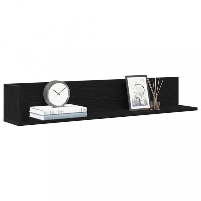 vidaXL Rafturi perete 2 buc. negru, 100x16,5x16,5 cm, lemn prelucrat 860041 foto