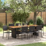 VidaXL Set de masă pentru grădină 9 pcs Negru Masă pentru 8 Persoane