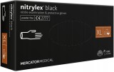 Manusi nitril negre Mercator Nitrylex Black XL 100 buc, fara pudra, de unica folosinta, diagnostice si de protectie, contact alimentar