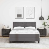 Cumpara ieftin Pat cu arcuri cu saltea Gri 140 x 200 cm Piele artificiala