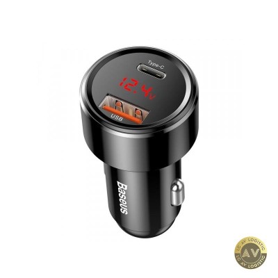 Incarcator Auto Baseus Magic Display Series 45W 6A 1 x USB-A - 1 x USB-C Negru CCMLC20C-01 foto