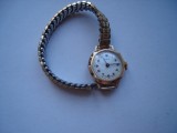 Ceas dame mecanic elvetian Oris, carcasa aurita, functioneaza, Analog, Casual, Placat cu aur