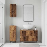 Cumpara ieftin Set de cabinet pentru baie cu 3 piese ZWOLLE Lemn vechi