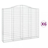 Cosuri gabion arcuite 6 buc, 200x30x160/180 cm, fier galvanizat