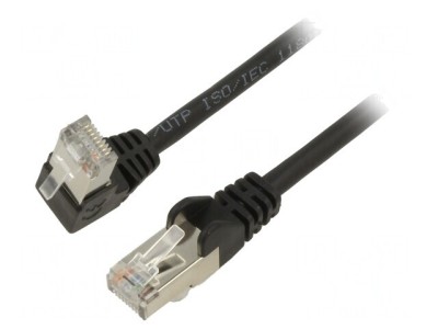 Cablu Patch Negru 1m F/UTP Cat 5e Ecranat foto