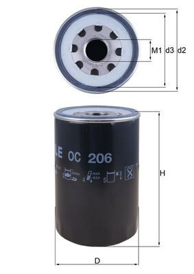MAHLE OC 206 Filtru ulei foto