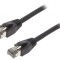 Patch Cord S/FTP Cat 8.1 Negru 0.5m LSZH 26AWG
