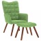 vidaXL Scaun de relaxare cu taburet, verde deschis, catifea 4016824