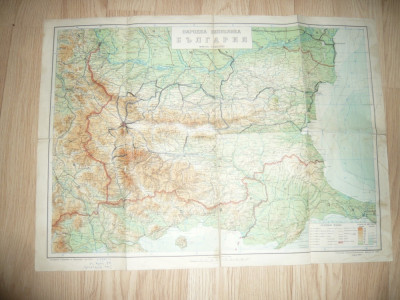 Harta RP Bulgaria 1956 , dim.= 68x50cm ,cateva reparatii pe spate foto