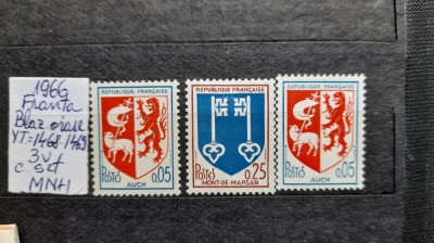 1966-Franta YT=1468-1469 3 val MNH foto