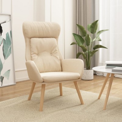 Scaun de relaxare, crem, material textil foto