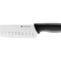 Cutit Santoku Aspiro, Ambition, 17.5 cm, inox, negru