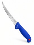 Cumpara ieftin Cutit macelar albastru 29 cm, lama curbata 15 cm, grosime 2 mm, otel inoxidabil, maner ergonomic, pentru transare si pregatirea carnii