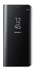 Husa compatibila cu Samsung Galaxy S8 Plus, Protectie Flip Cover, Clear View, Mirror, Stand, Negru