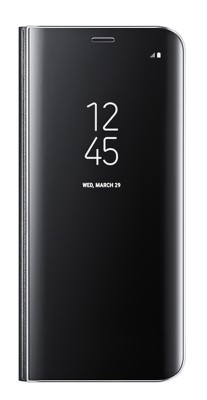 Husa Protectie Flip Cover, Clear View, Mirror, Stand, compatibila cu Samsung Galaxy S9 Plus, Negru, foto