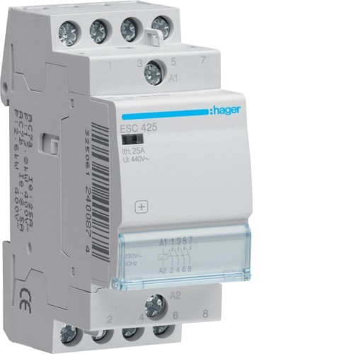 Contactor modular 25A 4ND 230V Hager ESC425