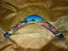 Boomerang arta aborigena, Australia, semnat, colectie, cadou, vintage