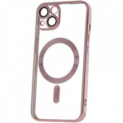 Husa MagSafe pentru Samsung Galaxy A56 A566, OEM, Color Chrome Mag, Roz Aurie foto