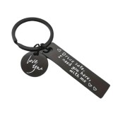 Breloc &bdquo;Drive Safe&rdquo;, pentru iubit, sot sau partener cu mesaj de iubire si siguranta, negru
