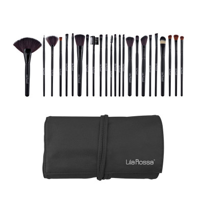 Set pensule makeup Lila Rossa, 24 piese, husa inclusa, Negru foto