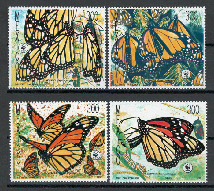 Mexic 1988 MNH - WWF: fluturi, nestampilat