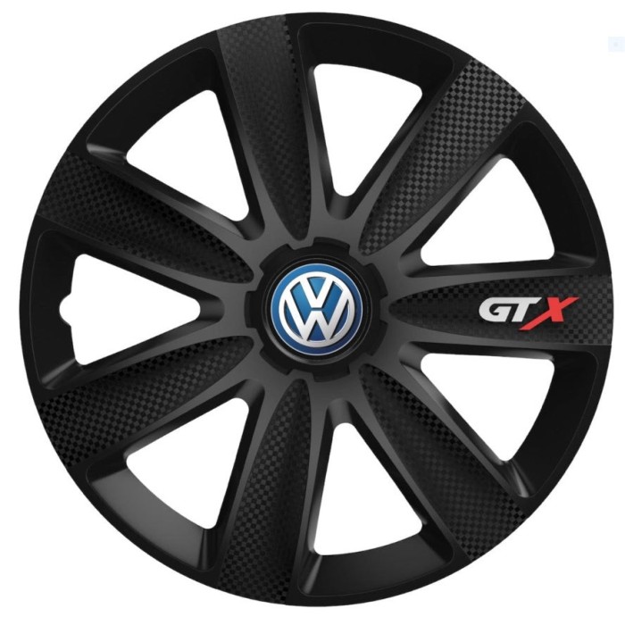 Set 4 Capace Roti GTX Negru Carbon Volkswagen, R16
