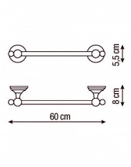 Suport prosop 60cm Pompei bronz foto