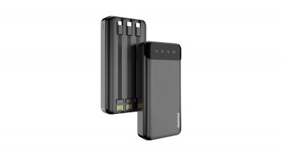 Powerbank incapator Dudao cu 3 cabluri incorporate 20000mAh USB Type C + micro USB + Lightning black (Dudao K6Pro +) foto