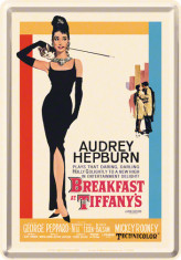 Placa metalica - Audrey Hepburn - Tiffany&amp;#039;s - 10x14 cm foto