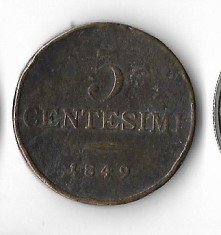 Moneda 5 centesimi 1849 - Lombardia-Venetia foto