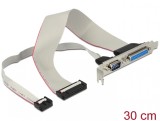 Bracket cu 1 x serial DB9, 1 x paralel DB25 1:1, Delock 83445