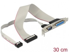 Bracket cu 1 x serial DB9, 1 x paralel DB25 1:1, Delock 83445