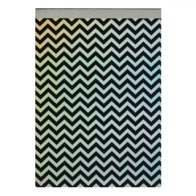 Carnet Notițe, A5, Copertă Holografică, Model Zigzag Negru, 50 File foto