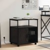 VidaXL Birou cu Stație de &Icirc;ncărcare Stejar negru 61 x 46 x 67 cm 859830