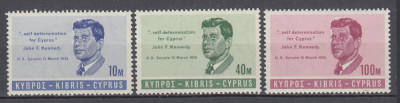 CIPRU CIPRU GREC 1965 IN MEMORIA LUI J.F.KENNEDY SERIE MNH foto