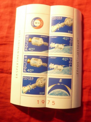 Bloc Polonia 1975 - Cosmos - Apollo- Soiuz foto