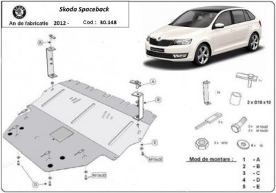 Scut motor metalic Skoda Spaceback 2012-prezent foto