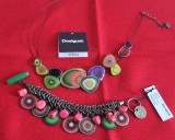 SET DESIGUAL original , colier si bratara metalice, multicolore, deosebit