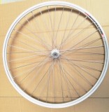 Roata Bicicleta Fata Syrius 26 559X18 Alu Dubla Argintie Natur V Brake Cnc Butuc Otel Nichelat 36H