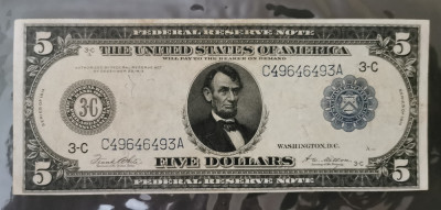 5 dollars 1914 sua foto