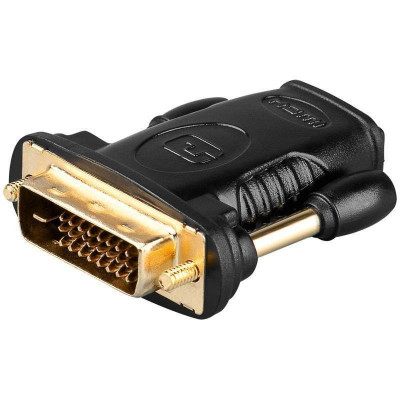 Adaptor DVI-D 24+1 la HDMI mama aurit Goobay foto