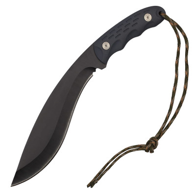 Cutit tip maceta IdeallStore&amp;reg;, Mini Kukri, negru, 30 cm, teaca inclusa foto