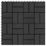 Plăci de pardoseală, 22 buc., negru, 30 x 30 cm, WPC, 2 mp, vidaXL