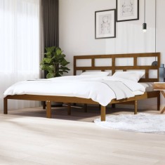 vidaXL Cadru de pat, maro miere, 200x200 cm, lemn masiv de pin 3101241