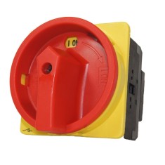 Intrerupator principal 63A 3 poli 22kW de urgenta incastrat cu placa galbena frontala 88x88mm