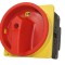 Intrerupator principal 63A 3 poli 22kW de urgenta incastrat cu placa galbena frontala 88x88mm