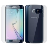 Folie sticla Samsung Galaxy S6 Edge, fata plus spate tempered glass, total transparenta, 3D, acopera tot