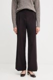 Gaudi pantaloni culoarea maro, drept, high waist, 521FD25020