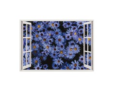 Autocolant decorativ, Fereastra, Arbori si flori, Multicolor, 83 cm, 283ST foto