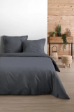Cearsaf De Pilota Eden Pat Dublu 240x220cm, Culoare Gri Inchis, 100% Bumbac Oeko Tex